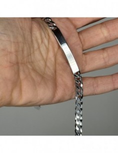 Bracciale Argento Rodiato Grumetta Piastra Centrale 10GR [3c731d79] 2