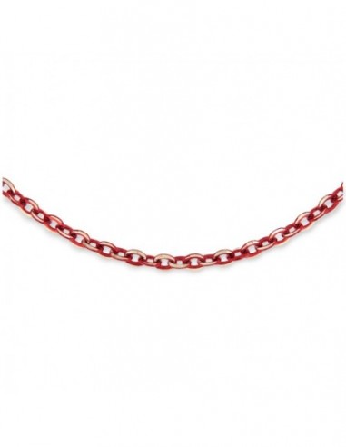 CATENA ARGENTO RODIATO 45 CM OVALINA SFACCETTATA CATAFORESI VERDE ROSSO [37643fe0]