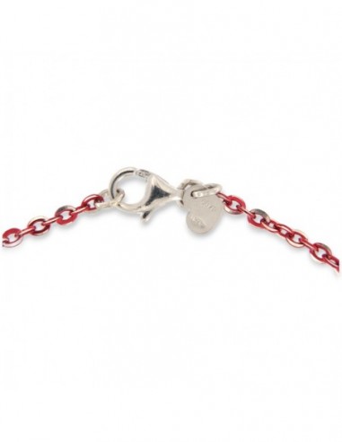 CATENA ARGENTO RODIATO 45 CM OVALINA SFACCETTATA CATAFORESI VERDE ROSSO [8529b9fa]