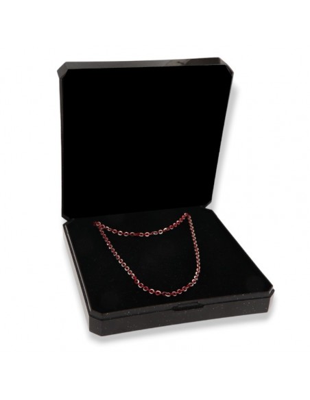 CATENA ARGENTO RODIATO 45 CM OVALINA SFACCETTATA CATAFORESI VERDE ROSSO [5c0ffaf7]