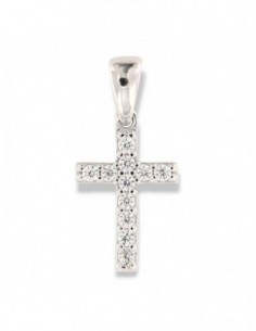 Ciondolo Argento Rodiato Croce Zirconi Bianchi [d268fd91]