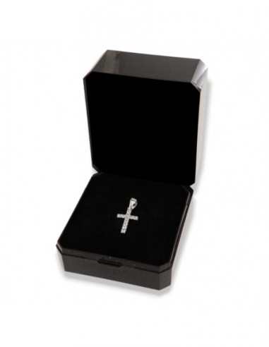 Ciondolo Argento Rodiato Croce Zirconi Bianchi [83ae4c40]