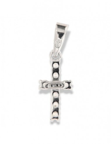 Ciondolo Argento Rodiato Croce Zirconi Bianchi [b31f5545]
