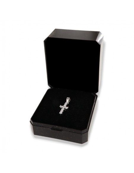 Ciondolo Argento Rodiato Croce Zirconi Bianchi [04029441]