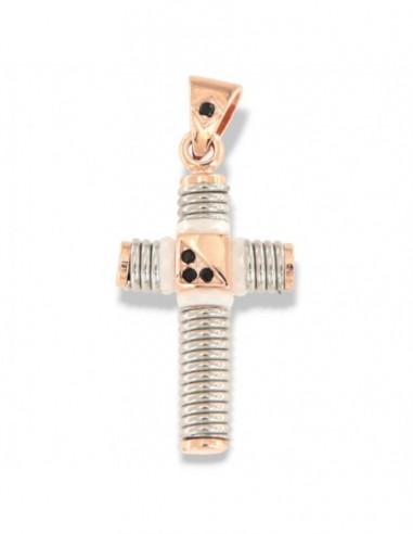 Ciondolo Argento Rodiato/Rosato Croce [65c22154]