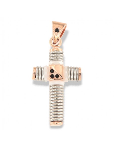 Ciondolo Argento Rodiato/Rosato Croce [65c22154]