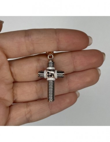 Ciondolo Argento Rodiato/Rosato Croce [aa7adc84]