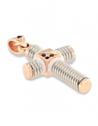 Ciondolo Argento Rodiato/Rosato Croce [1d671d80]