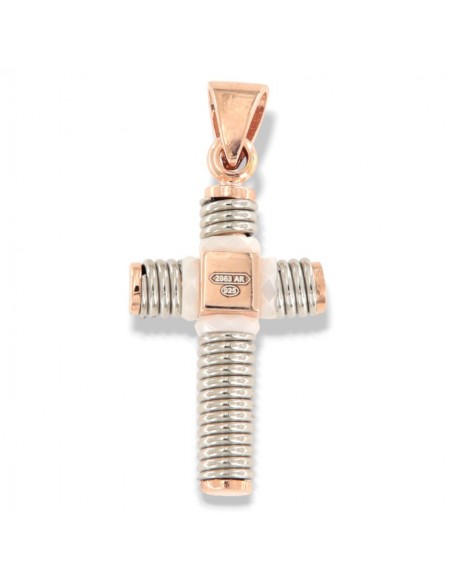 Ciondolo Argento Rodiato/Rosato Croce [18375a9e]