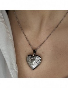 Collana Acciaio Pendente Cuore Portafoto [a76769f8] 2