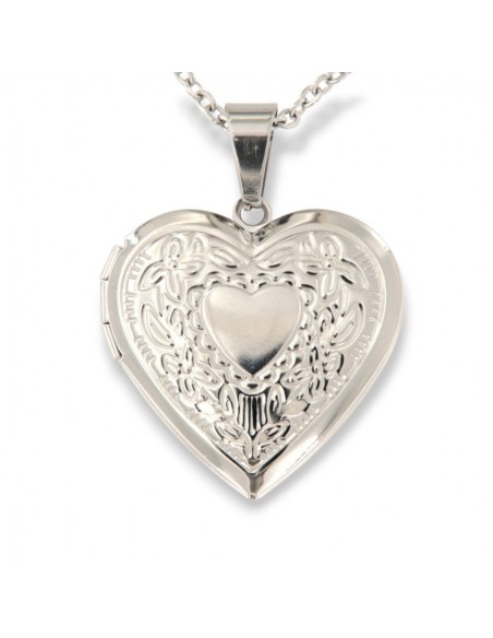 Collana Acciaio Pendente Cuore Portafoto [9776125a]