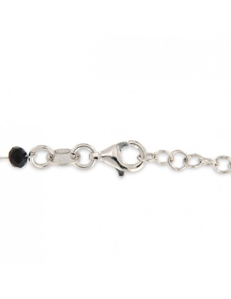 Collana Argento Rodiato Rosario Sfere Nere [b9a46e85]