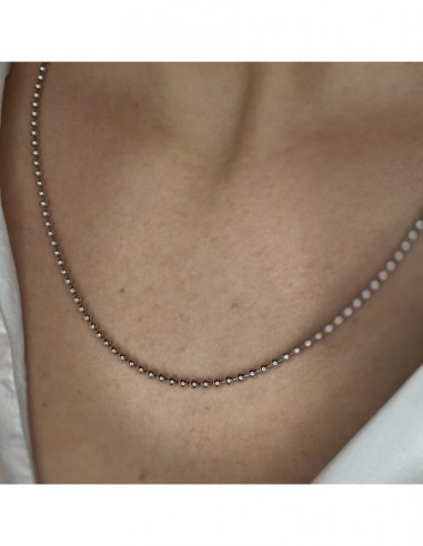 Collana Argento Rodiato Sfere 2,50MM [7acf1712]