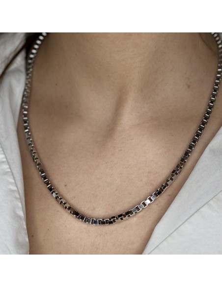 Collana Argento Rodiato Veneziana Grande [667d7515]