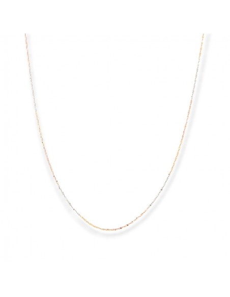 Collana Oro Giallo Rosa Bianco Catenina [16b90c2c]