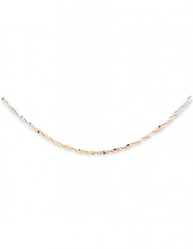 Collana Oro Giallo Rosa Bianco Catenina [05d57ca9]