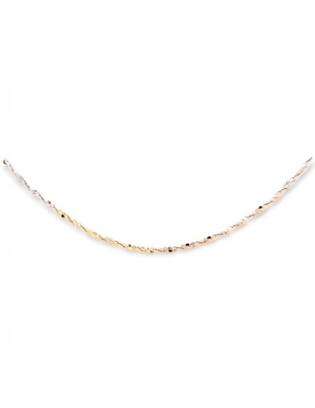 Collana Oro Giallo Rosa Bianco Catenina [05d57ca9]