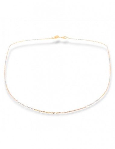 Collana Oro Giallo Rosa Bianco Catenina [00853bb7]