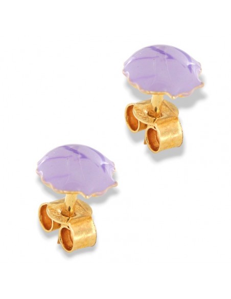 Orecchini Oro Giallo Conchiglia Viola [ebb7eff0]