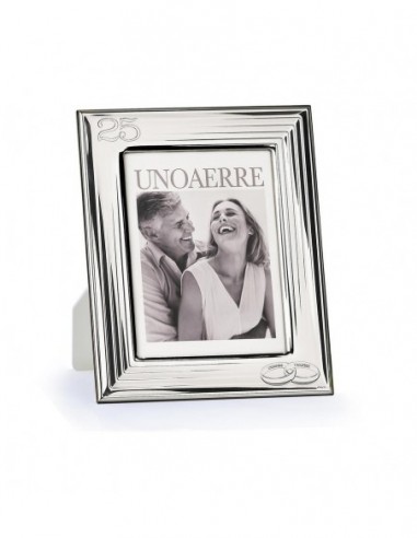 CORNICE ARGENTO BIANCO  25 ANNIVERSARIO 13x18 cm [7137d24f]