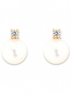Orecchini Oro Giallo Perla Naturale Liscia 8MM [1eca4bfd]