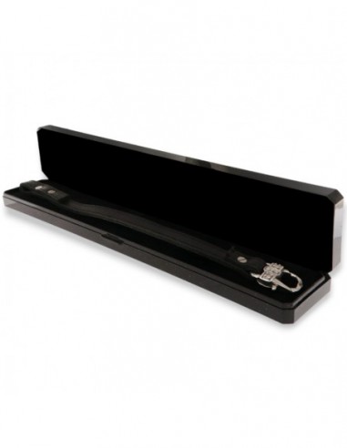 Bracciale Argento Rodiato Cinturino Cuorio Moschettone Etrusco [59c5ef74]