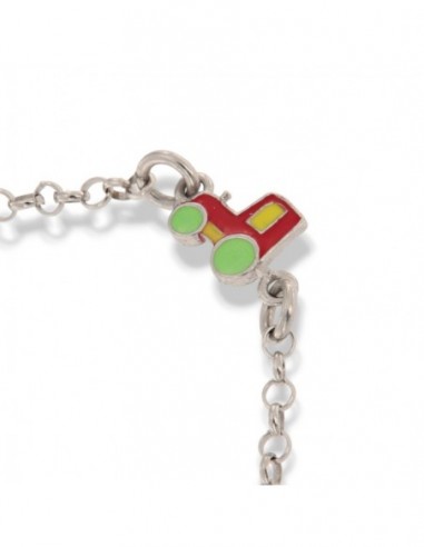 Bracciale Argento Rodiato Neonato Piastra Centrale Treno [d7068cb1]