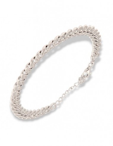 Bracciale Argento Rodiato Grumetta Zirconi Bianchi [1a09ce04]