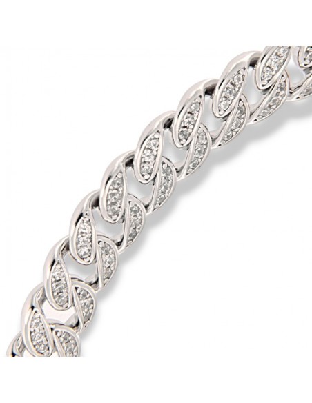 Bracciale Argento Rodiato Grumetta Zirconi Bianchi [860b93e7]