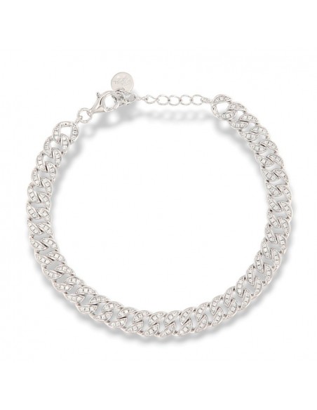 Bracciale Argento Rodiato Grumetta Zirconi Bianchi [835bd4f9]