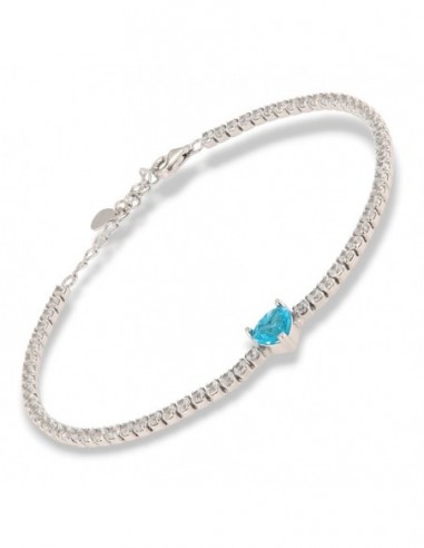 Bracciale Argento Rodiato Tennis Cuore Centrale [1f59891a]