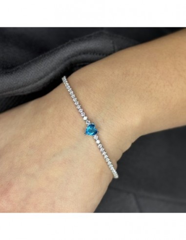 Bracciale Argento Rodiato Tennis Cuore Centrale [a45159e6]
