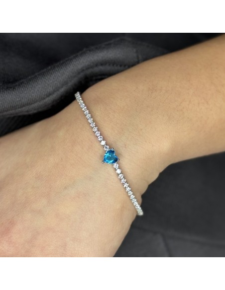 Bracciale Argento Rodiato Tennis Cuore Centrale [a45159e6]
