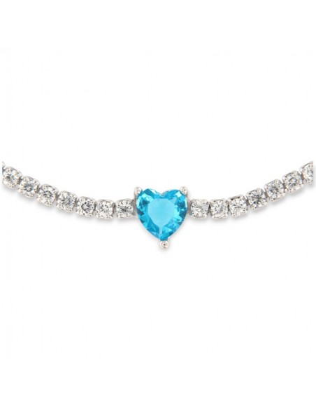 Bracciale Argento Rodiato Tennis Cuore Centrale [134c98e2]