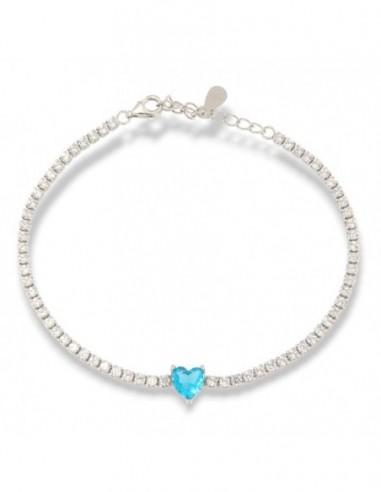 Bracciale Argento Rodiato Tennis Cuore Centrale [161cdffc]