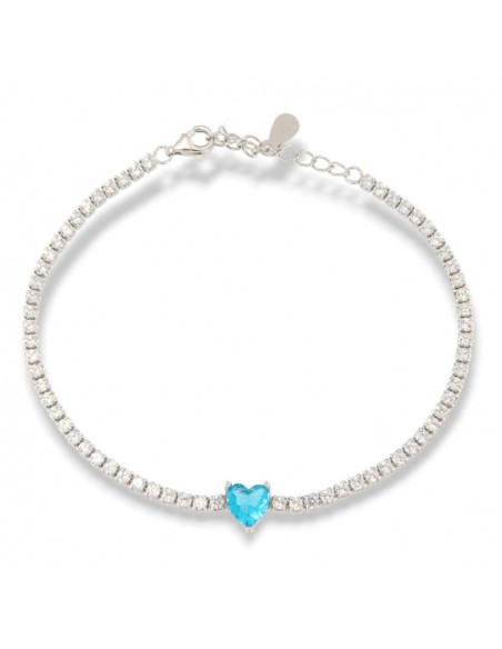 Bracciale Argento Rodiato Tennis Cuore Centrale [161cdffc]