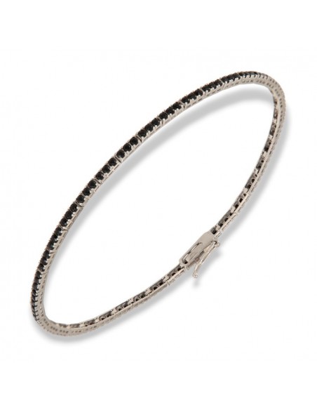 Bracciale Oro Bianco Tennis Zirconi Neri 1,5MM [0e57650d]