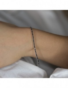 Bracciale Oro Bianco Tennis Zirconi Neri 1,5MM [0e57650d] 2
