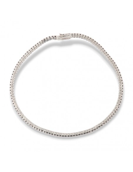 Bracciale Oro Bianco Tennis Zirconi Neri 1,5MM [6244f525]