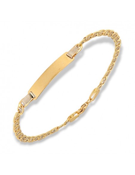 Bracciale Oro Giallo Piastra Centr. Maglia Marina [e070bde3]