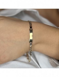 Bracciale Oro Giallo Piastra Centr. Maglia Marina [e070bde3] 2
