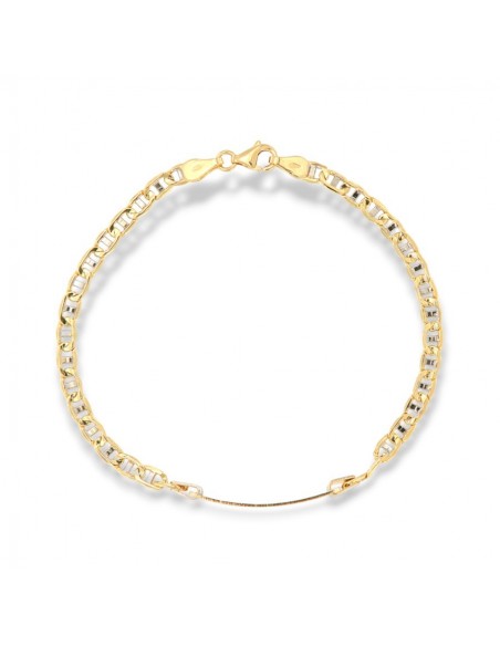 Bracciale Oro Giallo Piastra Centr. Maglia Marina [359c7fb9]