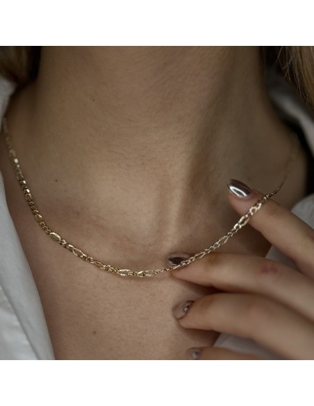 Collana Oro Giallo Grumetta 3+1 Sfaccettata [035911a1]