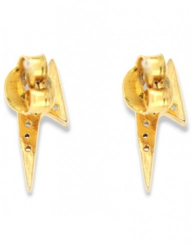 Orecchini Argento Dorato Fulmine Zirconi Bianchi [76f680c0]