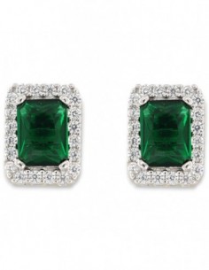 Orecchini Argento Rodiato Principessa Verde 8x6MM [98d474d6]