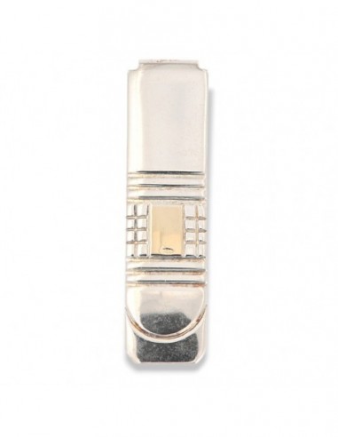 Fermasoldi Argento Rodiato Piastra Oro Giallo [be987b95]