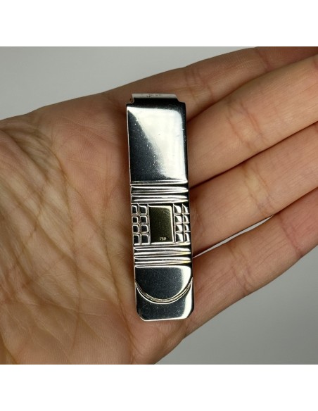 Fermasoldi Argento Rodiato Piastra Oro Giallo [7372c998]
