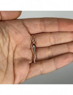 Ciondolo Argento Rosato Corno Portafortuna 26MM [54036633] 2