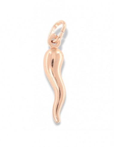 Ciondolo Argento Rosato Corno Portafortuna 26MM [7a338023]