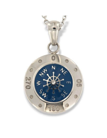 Catena Acciaio Ovalina Con Piastra Rosa Dei Venti [c8be6fa4]